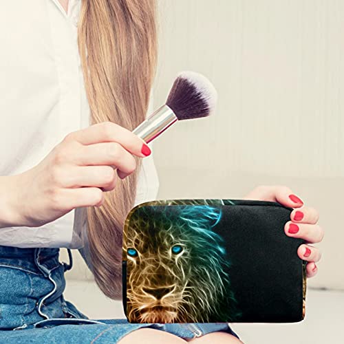 Regalos para Hombres, Mujeres, Bolsa de Maquillaje, Neceser de baño, pequeña Bolsa de cosméticos, fantasía, Arte Digital, león