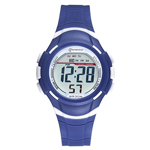 Reloj Digital Deportivo para Niños, Reloj de Pulsera Niña Multifunción con Pantalla LED Impermeable 30M para Niños, Niñas Reloj Infantil Aprendizaje para Niños 4-15 Años (Azul Oscuro)