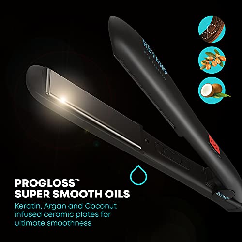 Revamp Progloss Digital Plancha del Pelo con Placas de Ceramica, Alisador Profesional con Pantalla LED para Alisado y Rizado, Temperatura Regulable, para Todo Tipo de Cabello