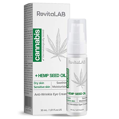 RevitaLAB - Crema antiarrugas para el contorno de los ojos con cánnabis, para pieles sensibles, testada dermatológicamente, 30 ml