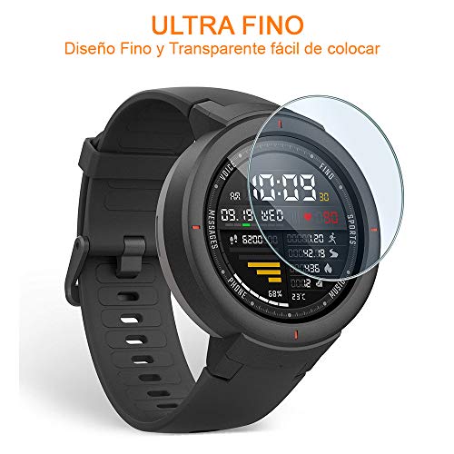 REY Protector de Pantalla para XIAOMI AMAZFIT Stratos 3, Cristal Vidrio Templado Premium