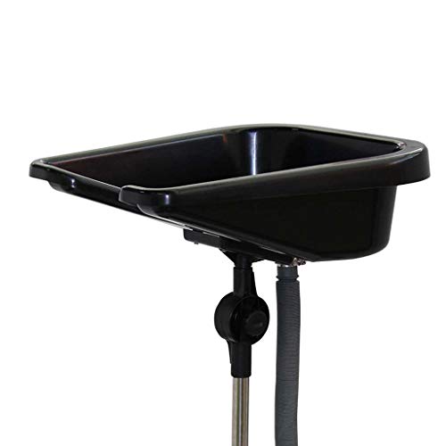 RFC Lavabo portátil para champú Levantamiento y rotación Lavabo para Lavabo SPA Champú Herramienta para peluquería Carro con Cubo, Negro