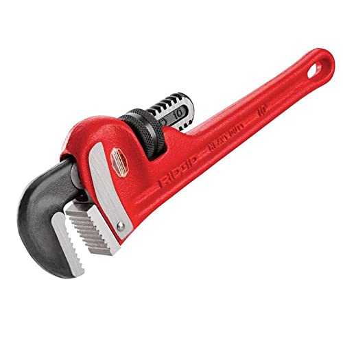 RIDGID 31010 Llave de tubo recta para servicio pesado de 10 pulgadas, Llave de fontanería de 10 pulg.