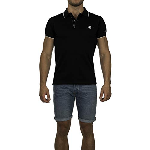 Roberto Cavalli FSR687JD064 - Polo para hombre, color negro Negro S