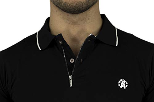 Roberto Cavalli FSR687JD064 - Polo para hombre, color negro Negro S