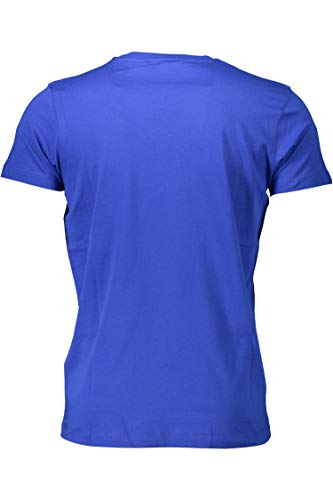 Roberto Cavalli HST61F - Camiseta de manga corta para hombre Azul 03030 Bluette S