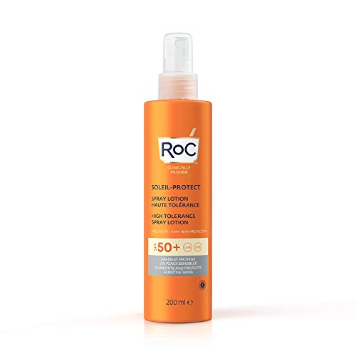 RoC - Soleil-Protect Loción en Spray de Alta Tolerancia SPF 50 - Protector Solar no Graso - Alta Protección - Hipoalergénico - Resistente al Agua - 200 ml