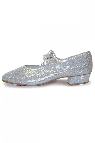 Roch Valley LHPH - Zapatos de claqué (efecto holograma) Silver Hologram Talla:4.5 UK / 37.5 EU