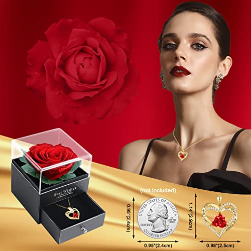 Rosa Eterna Regalos para Mujer, Regalo de Originales Cumpleaños Aniversario, Cajas Joyas con Collares Regalos para Mama Novia Pareja, San Valentín