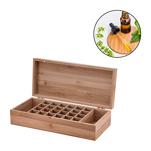 RoseFlower Caja de Almacenaje de Madera de Aceites Esenciales y Aromaterapia, 26 Botellas Aceite Contenedor Cubos de Almacenaje Organizadores para Perfumes, Fragancias, CosméTica, Joyas