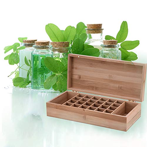 RoseFlower Caja de Almacenaje de Madera de Aceites Esenciales y Aromaterapia, 26 Botellas Aceite Contenedor Cubos de Almacenaje Organizadores para Perfumes, Fragancias, CosméTica, Joyas