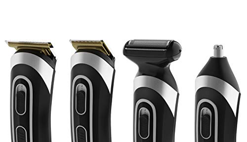 Rowenta multiaccesorios Trim & Style Easy 13 en 1 TN9140 Cuchillas autoafilables titanio para cabello y barba, afeitadora corporal, uso inalámbrico, autonomía de 120 min, resistentes al agua