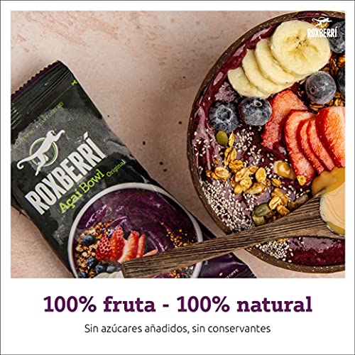 ROXBERRI® Acai Bowl Multipack - 12 x 150g Acaí pure - 12 paquetes de batido de bayas de Acai - Superfood de Brasil - preparación más rápida que el polvo de Acai