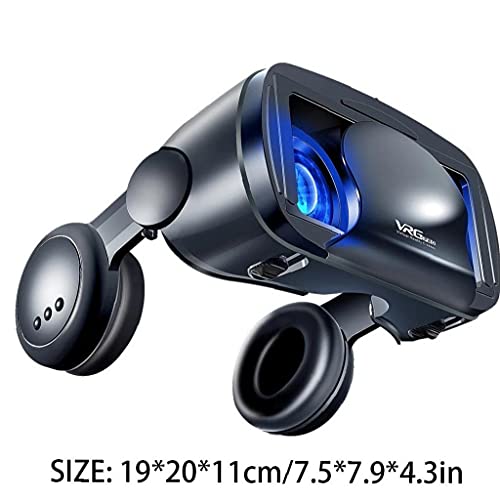 RRunzfon 3D VR Casco de Realidad Virtual Gaming Gafas 3D Películas Gafas con Auriculares compatibles con iPhone Android 5 a 7 Pulgadas Móviles, Productos electrónicos Diarios