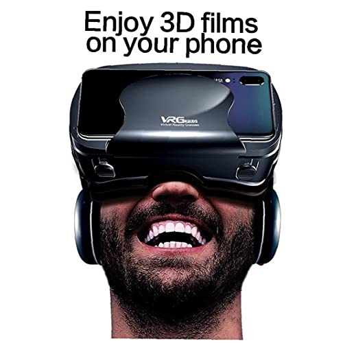 RRunzfon 3D VR Casco de Realidad Virtual Gaming Gafas 3D Películas Gafas con Auriculares compatibles con iPhone Android 5 a 7 Pulgadas Móviles, Productos electrónicos Diarios