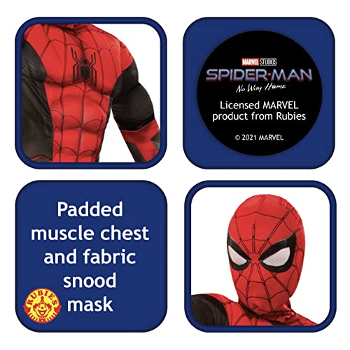 Rubies Disfraz oficial de Marvel Spider-Man No Way Home Deluxe para niños, color negro y rojo, vestido de superhéroe para niños, edad mediana