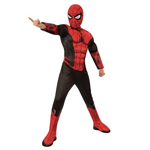 Rubies Disfraz oficial de Marvel Spider-Man No Way Home Deluxe para niños, color negro y rojo, vestido de superhéroe para niños, edad mediana