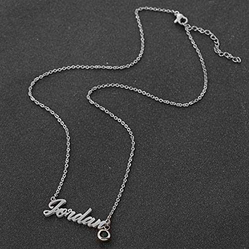 RWQIAN Collar Nombre Personalizado Colgante con Piedra de Nacimiento Plata Rosa Oro Collar Ajustable para Mujeres Hombres Chicas Regalos de Cumpleaños…