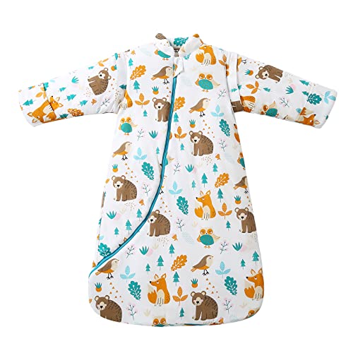 Saco de Dormir para bebé de Invierno para niños, 3,5 TOG, algodón orgánico, Diferentes tamaños, Desde el Nacimiento hasta los 4 años (Animal, 75-90cm / 6-18 Meses)