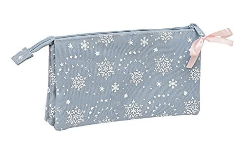 Safta Portatodo Triple de Frozen II Magical Seasons, 220x30x120 mm, Gris Azulado/Rosa Claro (M744)