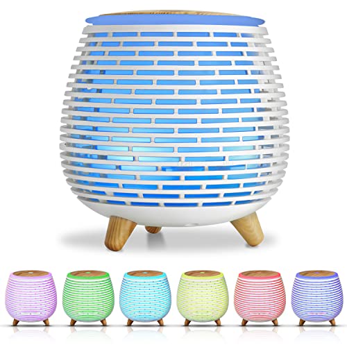 SALKING Humidificador Aceites Esenciales, Difusor de Aromaterapia, Difusor Ultrasonico de Aceites Esenciales con LED de 7 Colores, 2 Modos Programados para Hogar,Oficina,Yoga