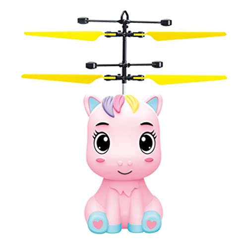 SanCiYu Cartoon Pony Flying Toys, Flying Fairy Drone para niños Control Manual Flying Horse Helicóptero con Luces LED de Colores, Inducción infrarroja Mini Drone operado a Mano