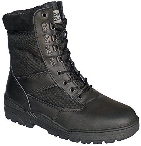 Savage Island Botas Negras Piel Tipo Militar