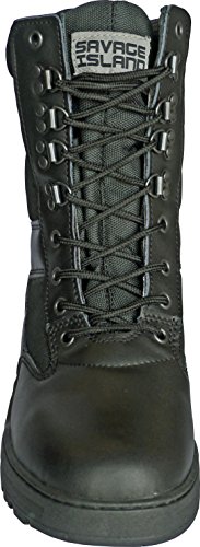 Savage Island Botas Negras Piel Tipo Militar