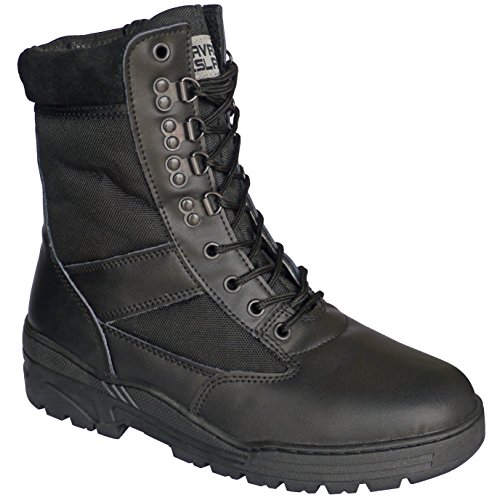 Savage Island Botas Negras Piel Tipo Militar