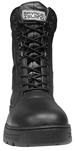 Savage Island Botas Negras Piel Tipo Militar