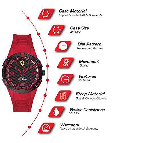 Scuderia Ferrari Reloj analógico para Hombre. de Cuarzo con Correa en Silicona 0840033