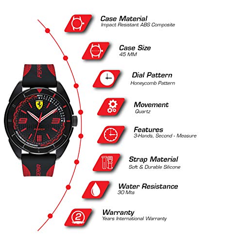 Scuderia Ferrari Reloj Análogo clásico para Hombre de Cuarzo con Correa en Silicona 0830515