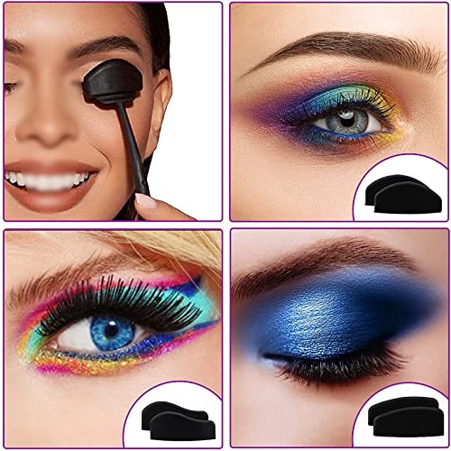 Sello De Sombra De Ojos Aplicador De Sombra De Ojos úNico Herramienta De Maquillaje De Ojos RáPida Para Principiantes Para Dibujar Un Delineador De Ojos Perfecto (Juego De 7 Piezas Con Mango, Negro)