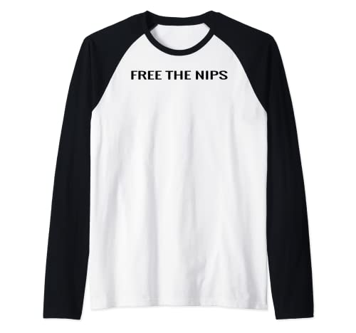 Sexy Braless Tetas Divertido Feminista Gratis El Nips No Bra Club Camiseta Manga Raglan