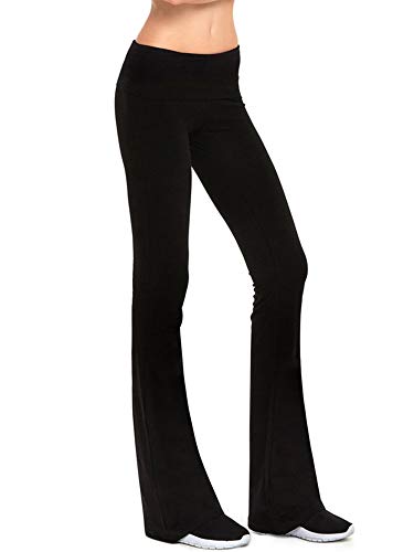 Sexy Dance Bootcut - Pantalones de yoga para mujer, pantalones de entrenamiento para mujer, pantalones de pierna ancha para deporte, gimnasio, trotar, correr, Mujer Niñas, negro, XL