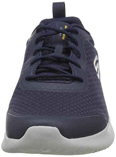 Skechers Bounder, Zapatillas Hombre, Azul (Navy Mesh/Synthetic/Trim Nvy), 43 EU