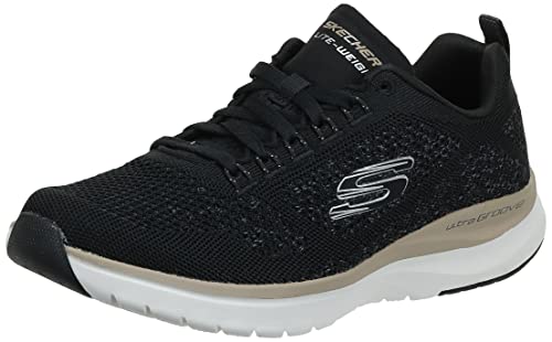 Skechers Ultra Groove, Zapatillas Hombre, Azul (Black Flat Knit/Trim Black), 42 EU