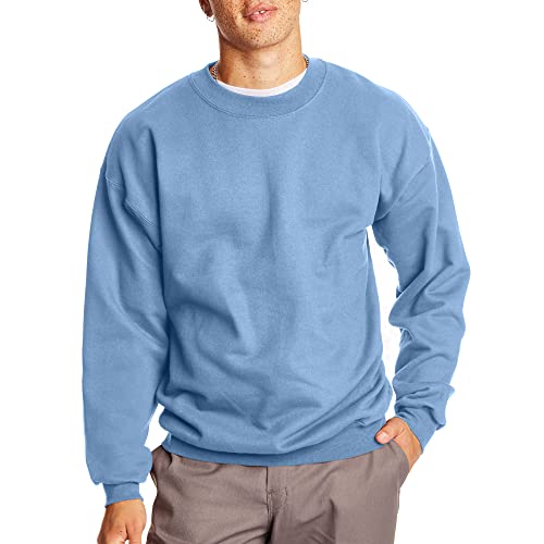 (Small, Light Blue) - Hanes Men's Ultimate Cotton Fleece Crew