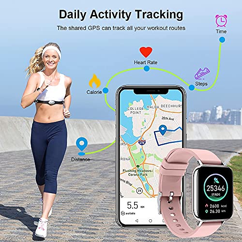 Smartwatch, 1.69'' Reloj Inteligente Hombre Mujer Pulsera Actividad Inteligente con Pulsómetro,Monitor de Sueño,Podómetro,Cronómetro, 24 Deportivos, Impermeable IP68 Reloj Deportivo para Android iOS