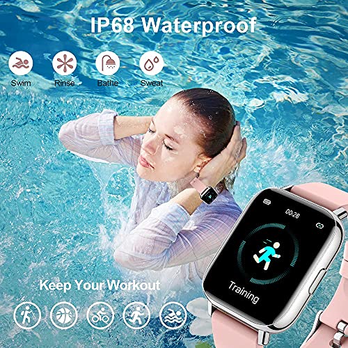 Smartwatch, 1.69'' Reloj Inteligente Hombre Mujer Pulsera Actividad Inteligente con Pulsómetro,Monitor de Sueño,Podómetro,Cronómetro, 24 Deportivos, Impermeable IP68 Reloj Deportivo para Android iOS