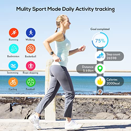 Smartwatch Reloj Inteligente Hombre Mujer - Impermeable Pulsera Actividad Inteligente con Pulsómetro Caloría Monitor de Sueño Pantalla Táctil Reloj Deportivo Podómetro Pulsera para Android y iOS