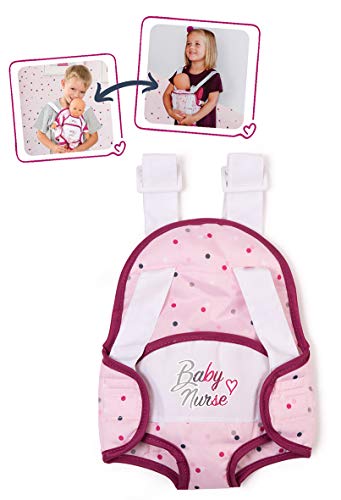 Smoby Baby Nurse-Mochila Portabebés para Muñeco Bebé de hasta 42cm, Correas Ajustables, Adecuado a Partir de 3 años, Color (220361WEB)