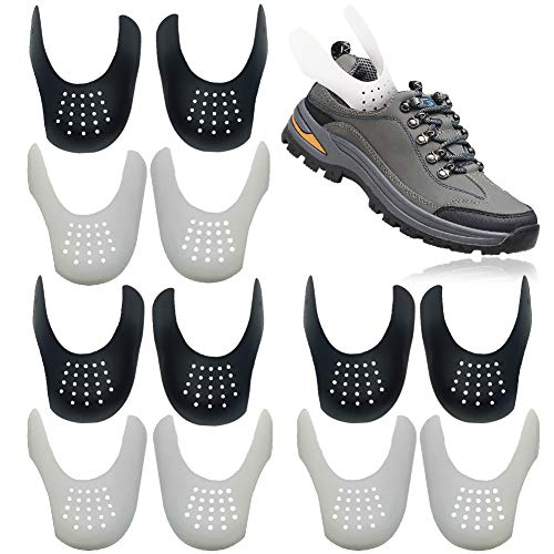 Sneakers Shield 6 Pares, Preventor de Pliegues de Calzado Protector Antiarrugas Suave para Hombres Talla EU 39-45 (Blanco y Negro)