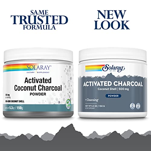 Solaray Activated Coconut Charcoal Powder| Carbón Activado | Polvo | 150 Grams