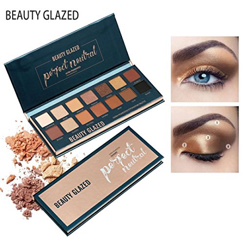 Sombras de ojos Beauty Glzaed 14 Color Shimmer Glitter Eye Shadow Paleta de polvo Matt Eyeshadow Cosmético Maquillaje