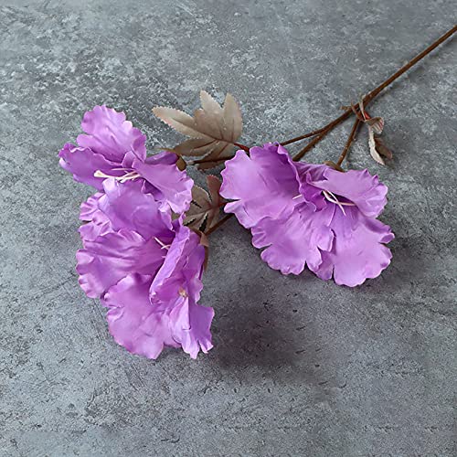 SOQNVLN 1 Ramo De Flores De Hibisco Falsas Artificiales, Flores De Hibisco De Seda Florecientes Realistas, Ramos De Flores Falsas Vintage para Decoración De Bodas En El Hogar. Púrpura