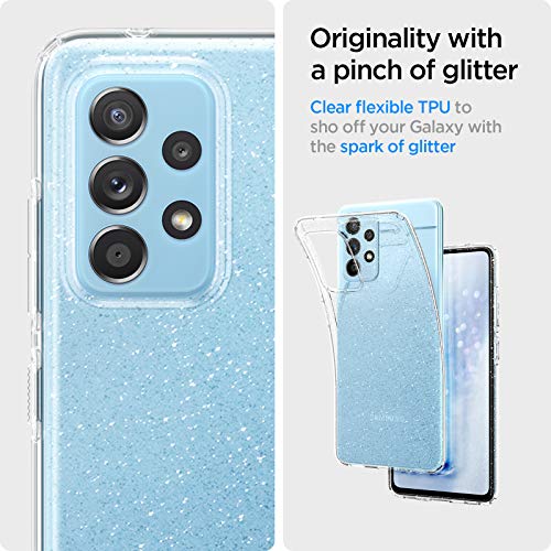 Spigen Funda Liquid Crystal Glitter Compatible con Samsung Galaxy A52 5G y Comapatible con Samsung Galaxy A52 4G LTE y Comapatible con Samsung Galaxy A52s 5G - Transparente Quartz