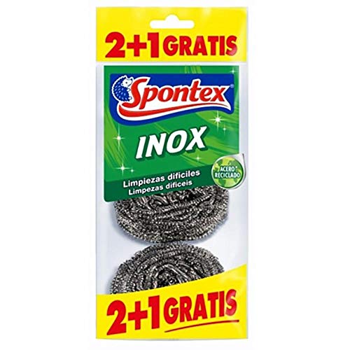 SPONTEX estropajo acero inoxidable bolsa 2 + 1 gratis