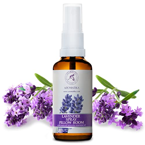 Spray de Almohada 50 ml - Spray de Aromaterapia de Lavanda - 100% Pura Aceite Esencial de Lavanda - Ideal para Yoga - Relajación - Sueño y Spray para Habitación - Natural Lavanda Pillow Mist