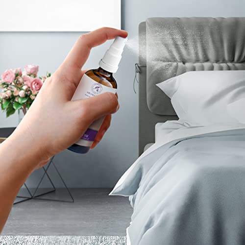 Spray de Almohada 50 ml - Spray de Aromaterapia de Lavanda - 100% Pura Aceite Esencial de Lavanda - Ideal para Yoga - Relajación - Sueño y Spray para Habitación - Natural Lavanda Pillow Mist